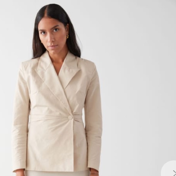 & other stories cotton blend jacket, New, ivory, size 42 - Picture 2 of 8